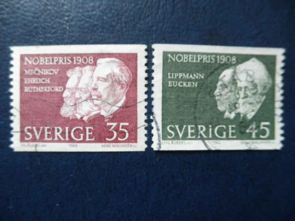 Postzegels Zweden 1968 Nobelprijs - cat.w. € 0,80., Ophalen of Verzenden, Zweden, Gestempeld