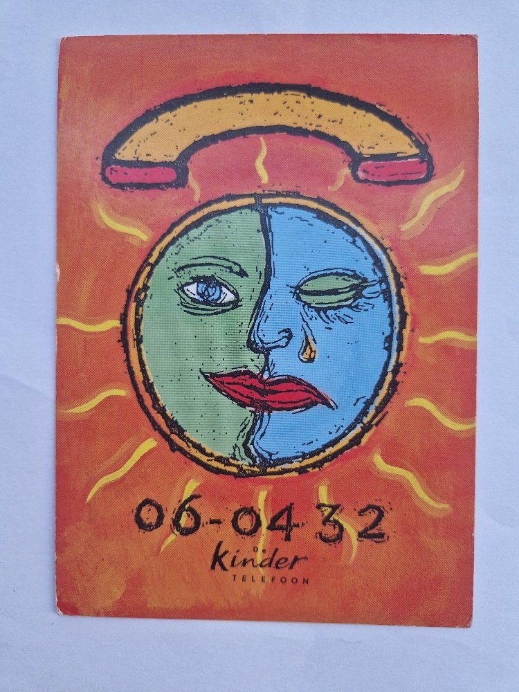 Oud jaren 90 Boomerang kaart de Kindertelefoon, Verzenden, 1980 tot heden, Ongelopen, Overige thema's