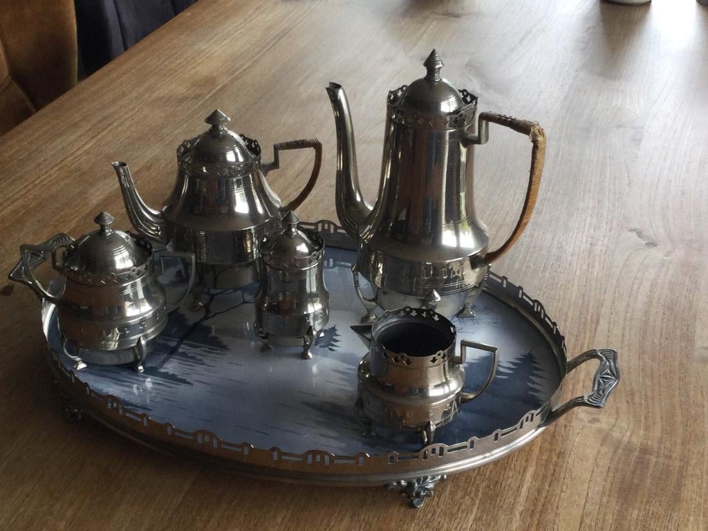 koffie en thee set met melk, suiker en lepelpot, Antiek en Kunst, Curiosa en Brocante, Ophalen