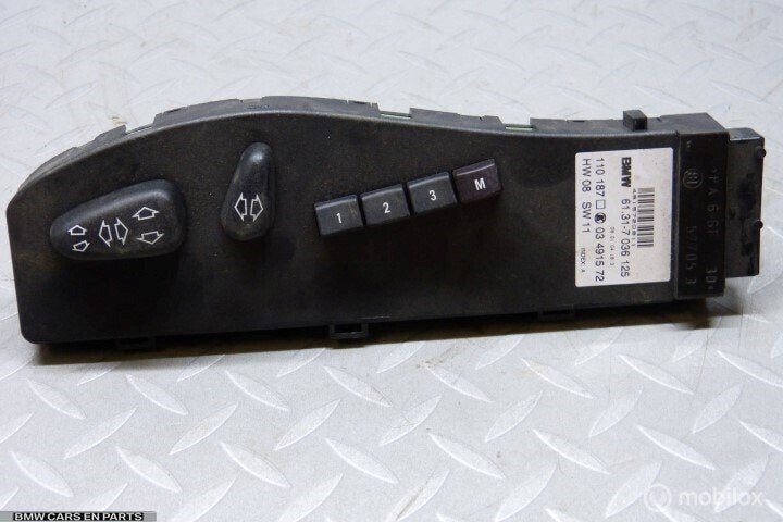 Stoelschakelaar BMW 3-serie E46 ('98-'05)  61 31 7 036 125, Auto-onderdelen, Dashboard en Schakelaars, Gebruikt, Ophalen of Verzenden
