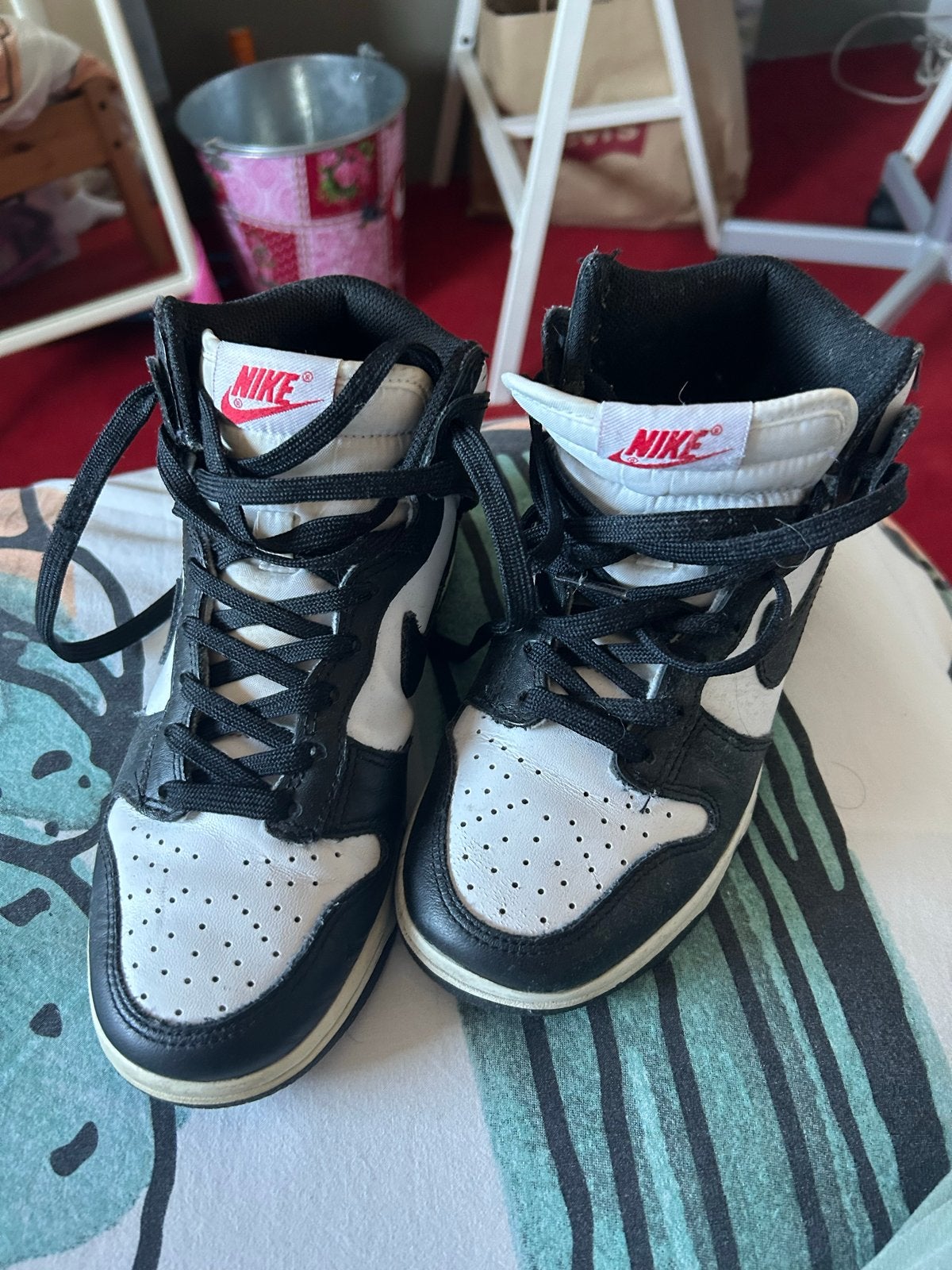 Nike Dunk High Panda sneakers - Maat 35.5, Kinderen en Baby's, Ophalen of Verzenden, Gebruikt, Jongen of Meisje, Schoenen