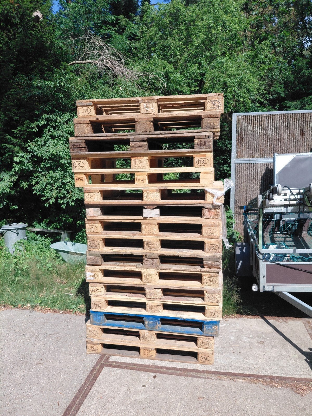 Stapel euro pallets, Ophalen, Overige houtsoorten, Minder dan 200 cm, Pallet
