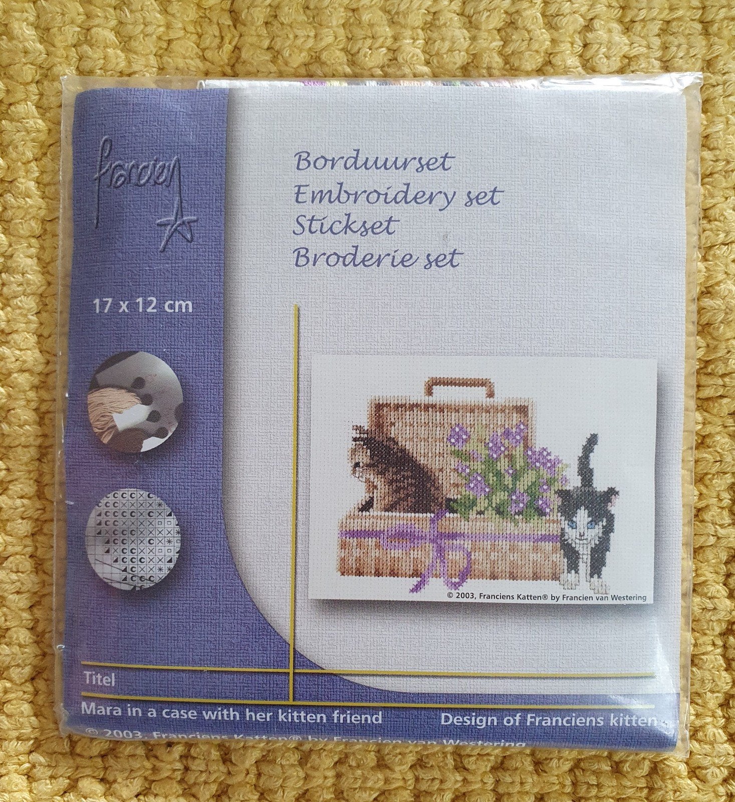 nieuw! zeldzaam lanarte borduurpakket 2003 - kitten Mara in, Hobby en Vrije tijd, Verzenden, Nieuw, Borduurpakket