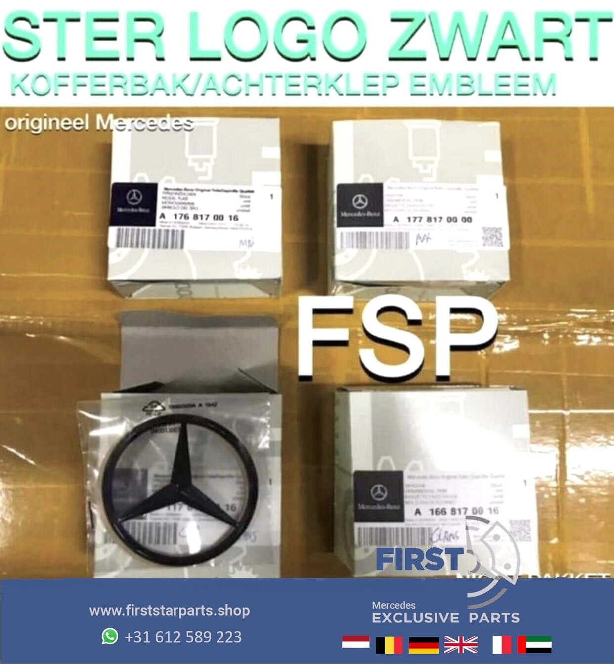 AMG kofferklep STER ZWART Mercedes achterklep LOGO CLA45 W11, Auto-onderdelen, Gebruikt, -, Ophalen of Verzenden, -