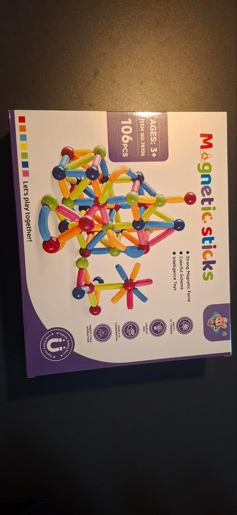 Magnetic Sticks Bouwset 100 Stuks - Nieuw in Doos, Overige merken, Onbekend, zie verpakking voor details, Magnetic Sticks, Nieuw