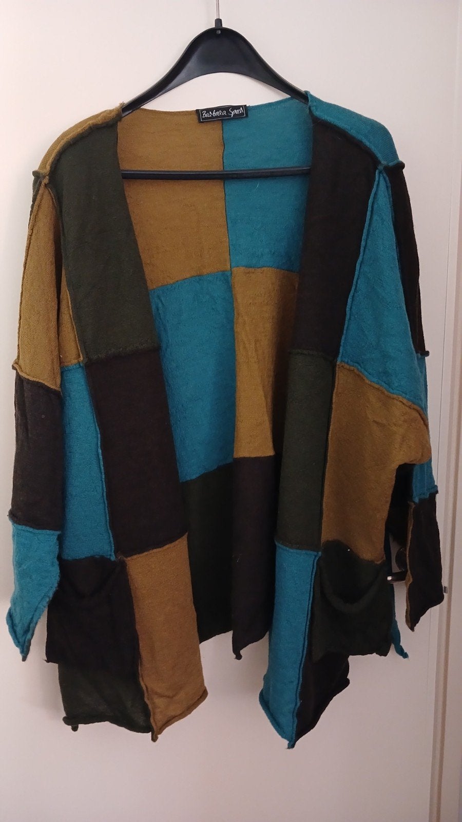 Barbara Speer Vintage Lagenlook Vest / Cardigan Patchwork, Ophalen of Verzenden, Zo goed als nieuw, Groen, Trui of Vest