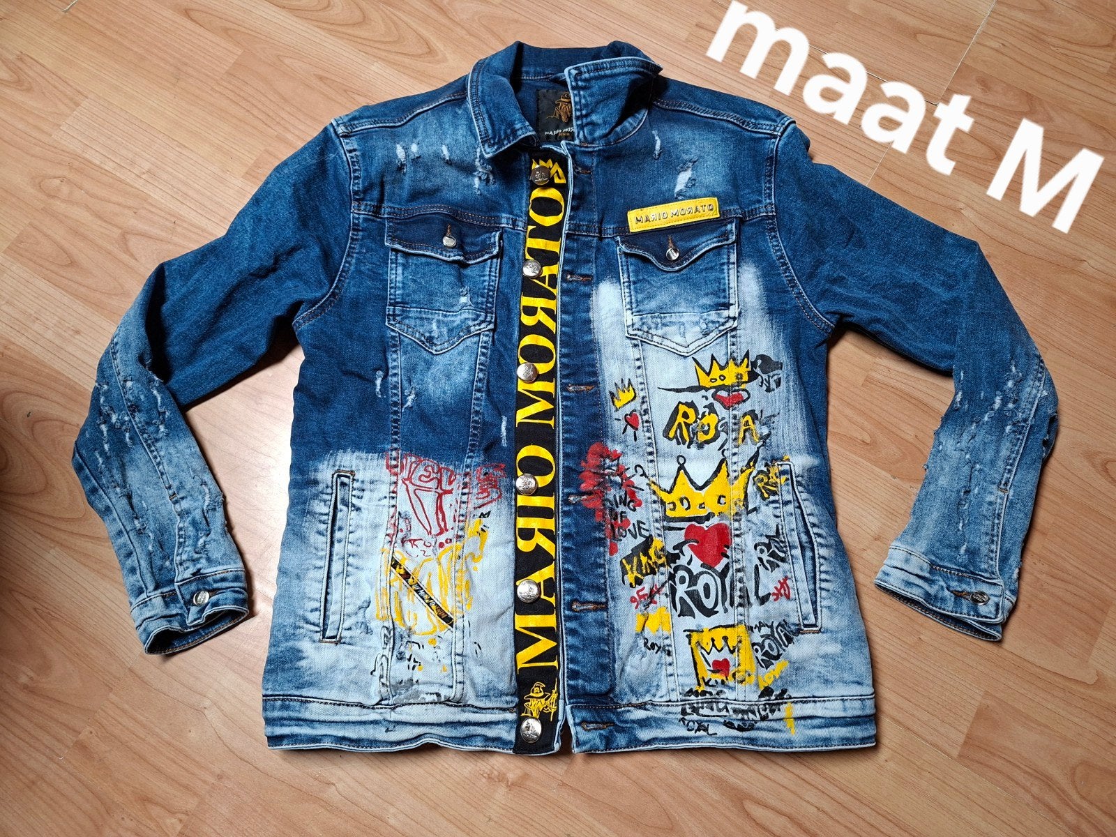 spijkerjas mario morato maat M, Ophalen, Zo goed als nieuw, Blauw