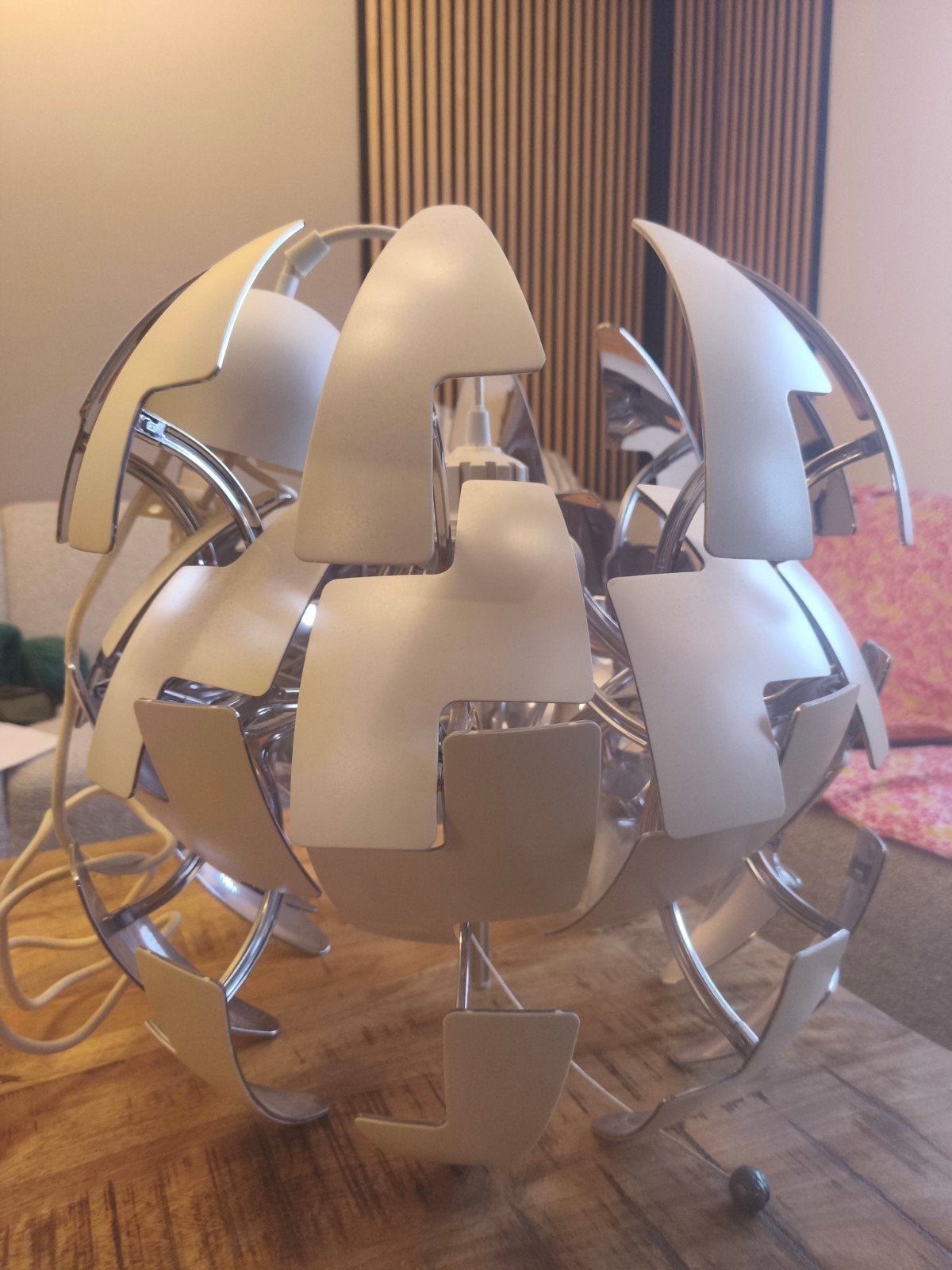 IKEA PS 2014 Plafondlamp - Wit/Zilver, Huis en Inrichting, Ophalen of Verzenden, Gebruikt, Kunststof, Modern, futuristisch