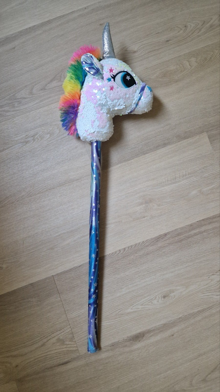 eenhoorn stokpaard met geluid 85cm, Kinderen en Baby's, Ophalen, Zo goed als nieuw, Meisje