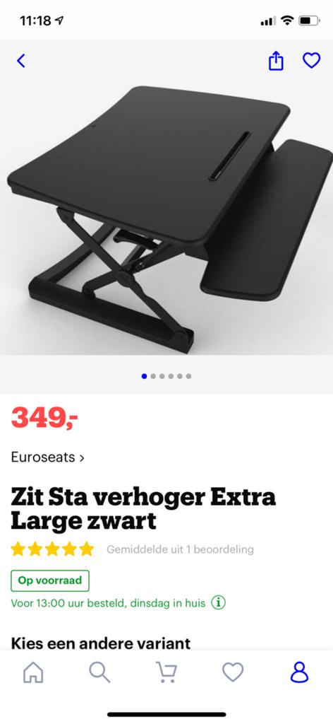 Zit Sta Verhoger Extra Large Zwart, Huis en Inrichting, Bureaus, Zo goed als nieuw, Zit-sta bureau, Overige merken, Modern, Metaal