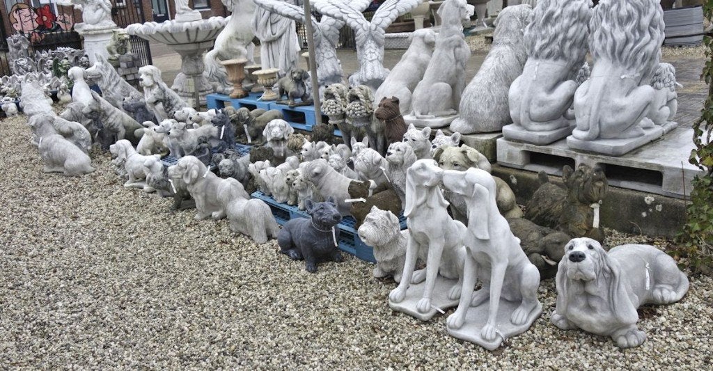 Honden van beton tuinbeeld hond, Ophalen, Nieuw, Beton, Dierenbeeld