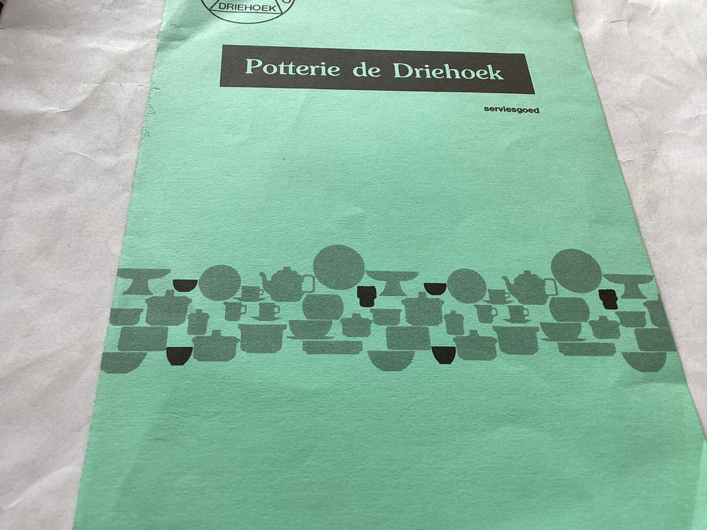Vintage Prijslijst Potterie de Driehoek Serviesgoed, Ophalen of Verzenden