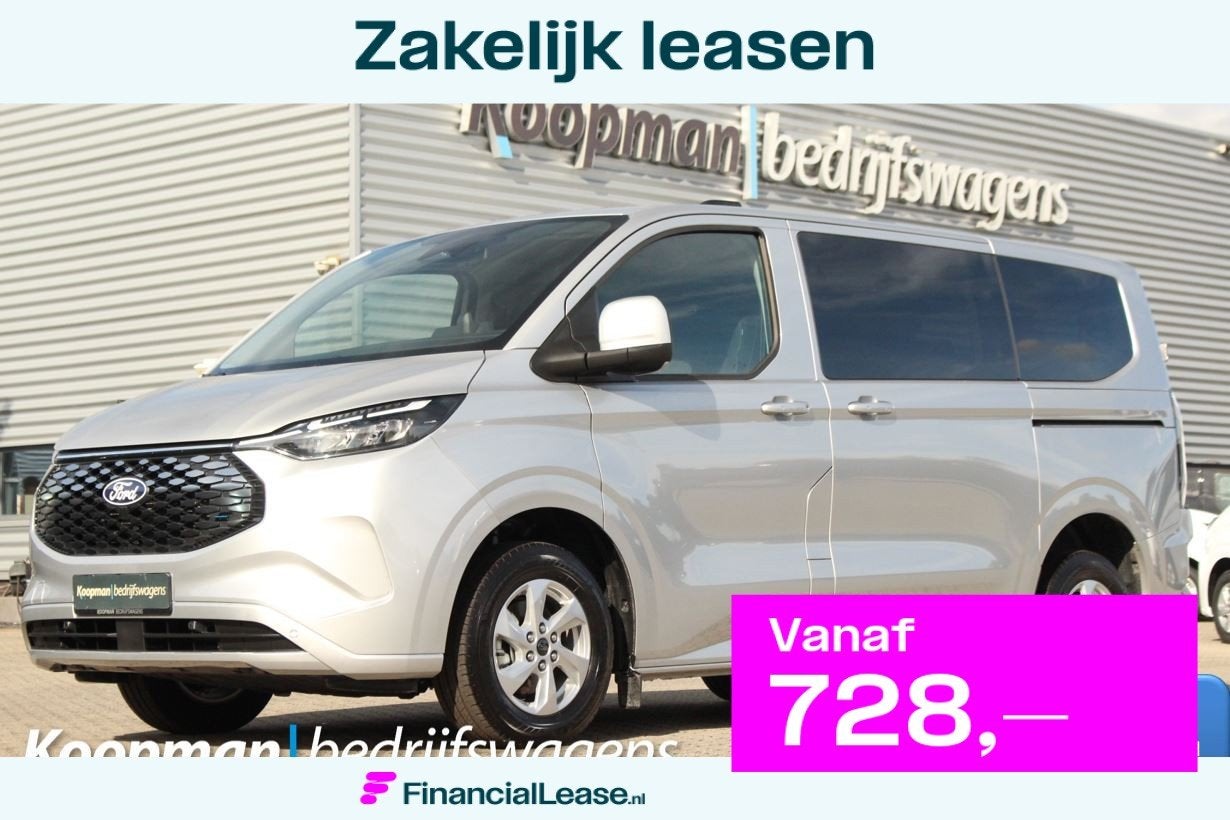Ford E-Transit Custom 320 L1H1 Kombi Limited | 9 persoons |, Automaat, Zwart, Origineel Nederlands, 2200 kg