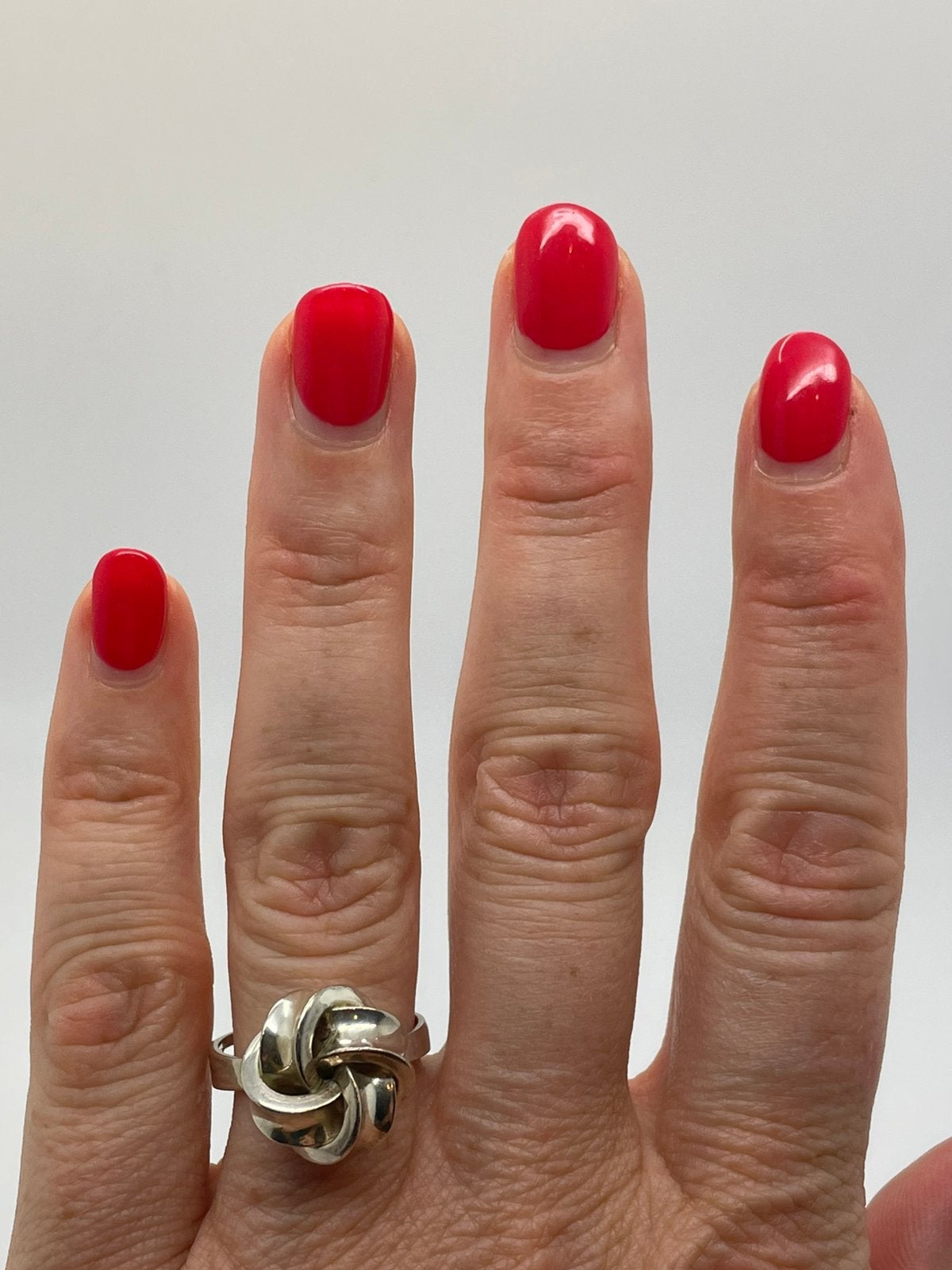 E581 Prachtige zilveren modernist ring (verstelbaar), Ophalen of Verzenden, Zilver, Ring