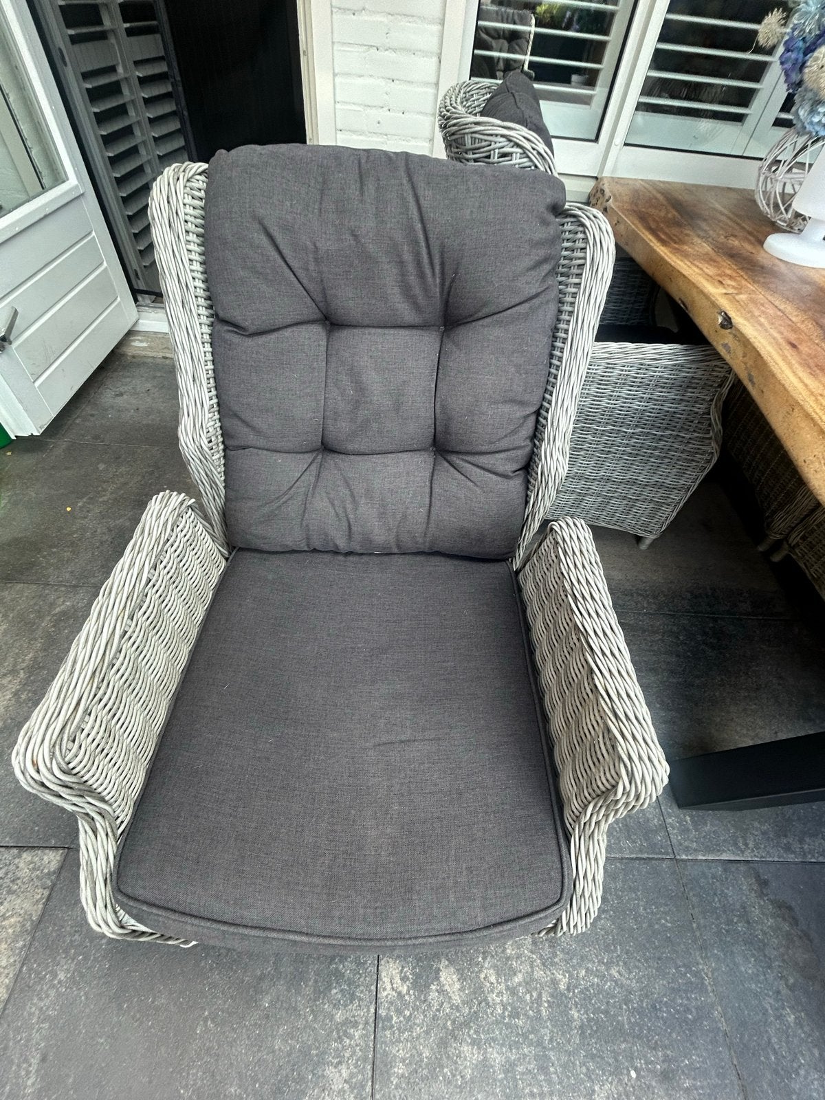 Tuinset: Tafel (200x100 cm)6  Stoelen (2verstelbaar), Ophalen, Gebruikt, Eettafel, 6 zitplaatsen