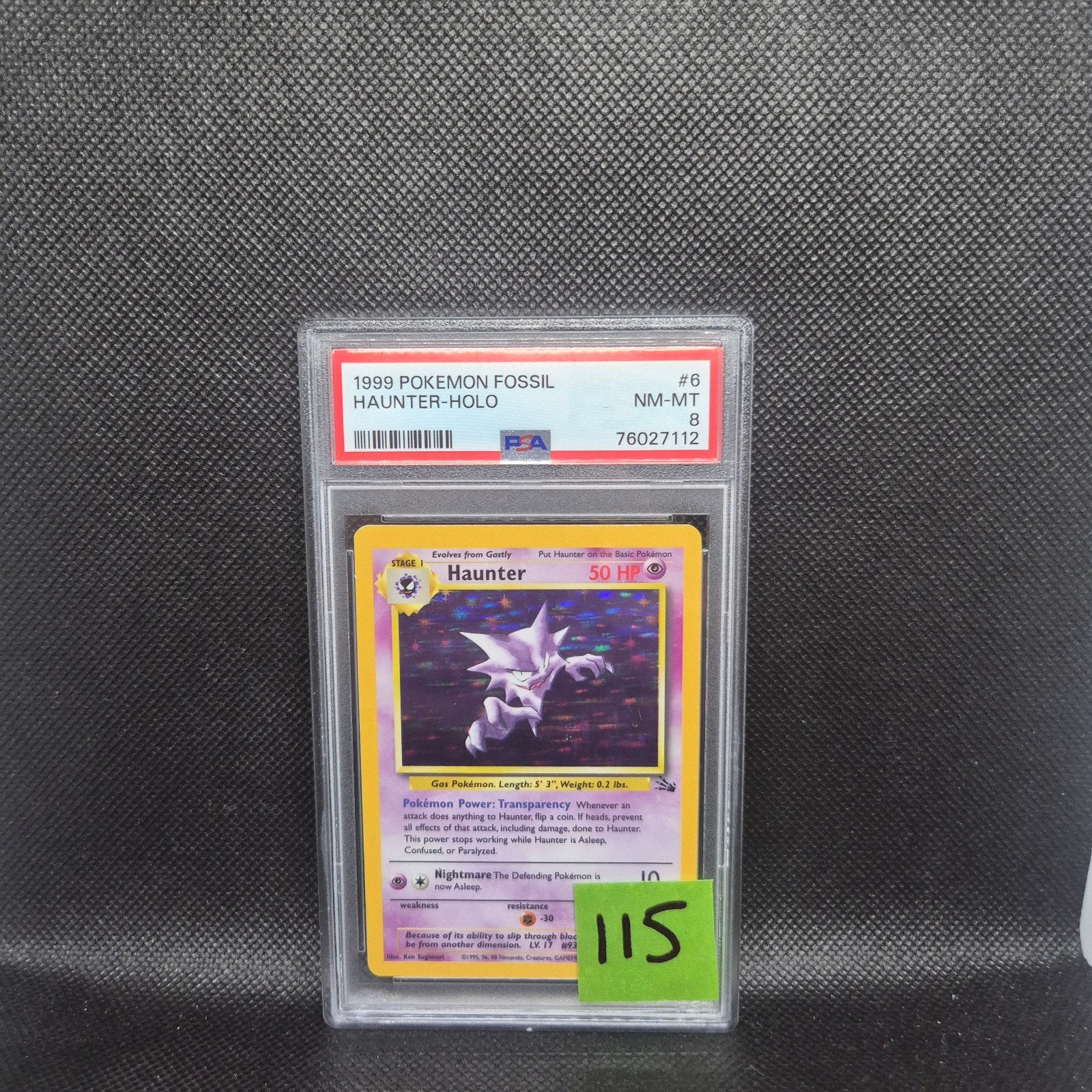 Haunter Holo Fossil PSA 8, Ophalen of Verzenden, Zo goed als nieuw