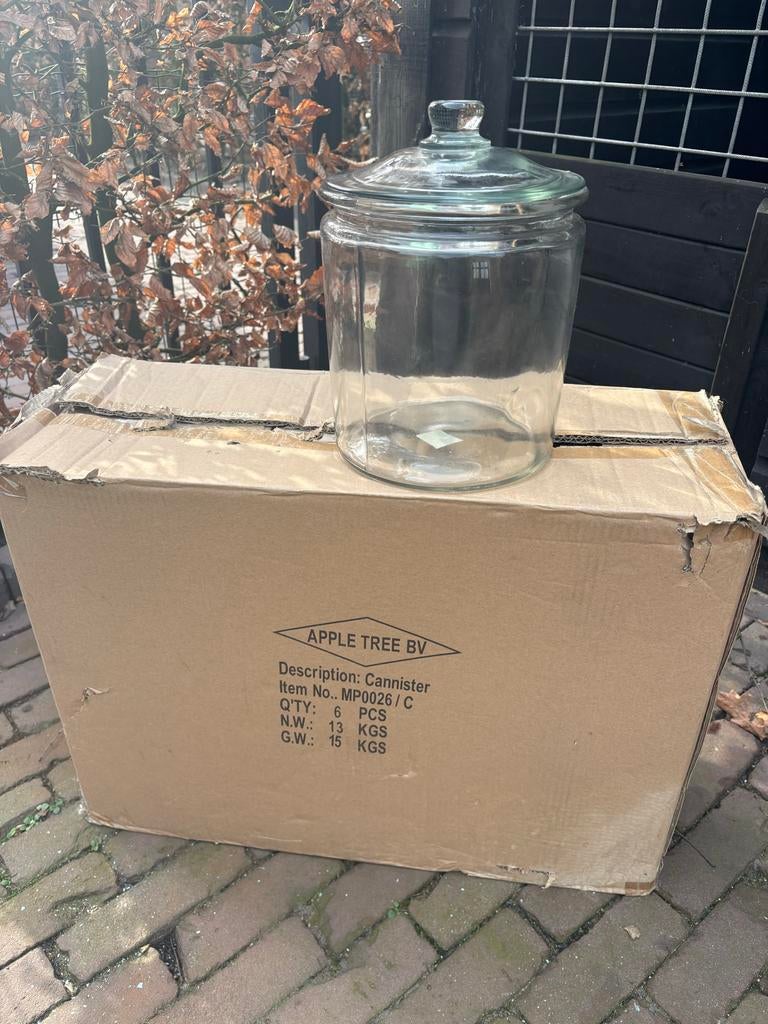Grote glazen voorraadpot met deksel - Decoratief, Ophalen, Nieuw