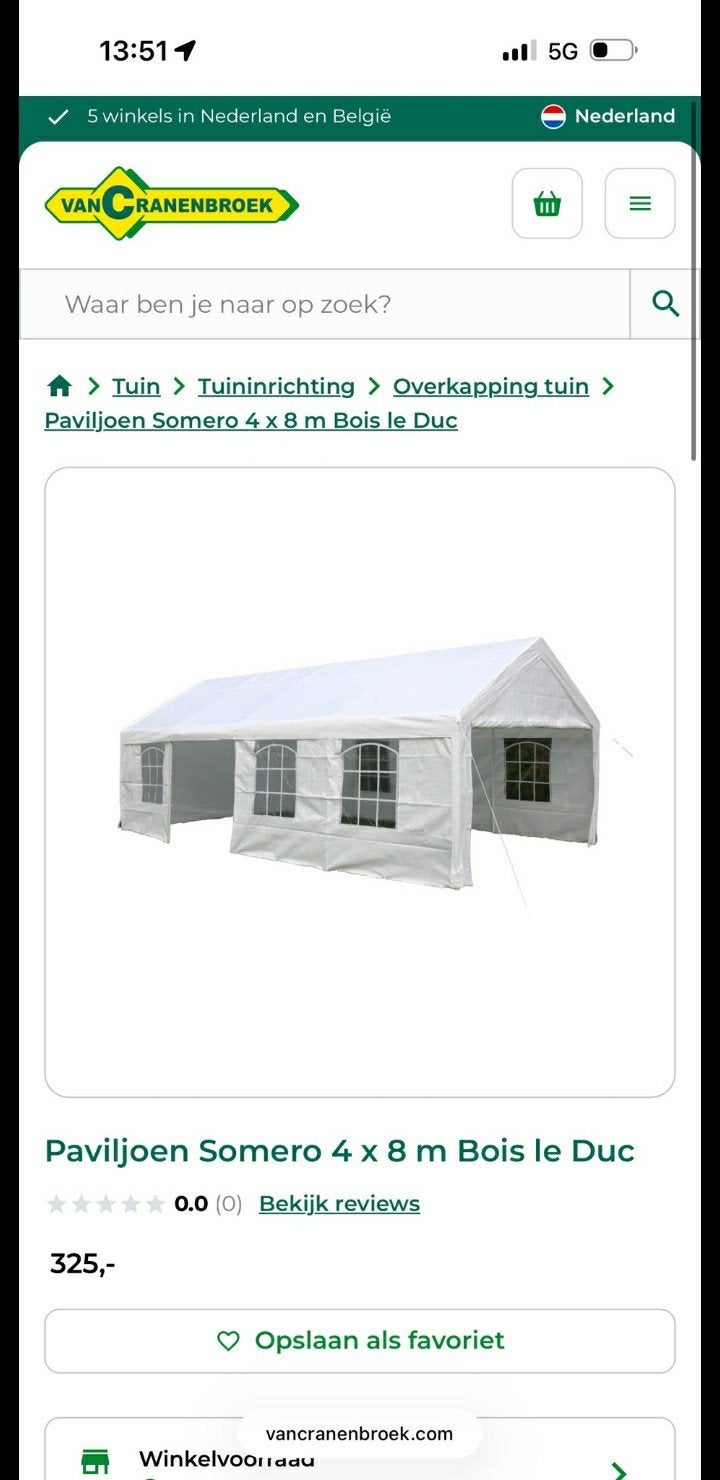 Grote maar makkelijk partytent, Zo goed als nieuw, 4 tot 6 meter, 5 tot 8 meter, 2 meter of meer