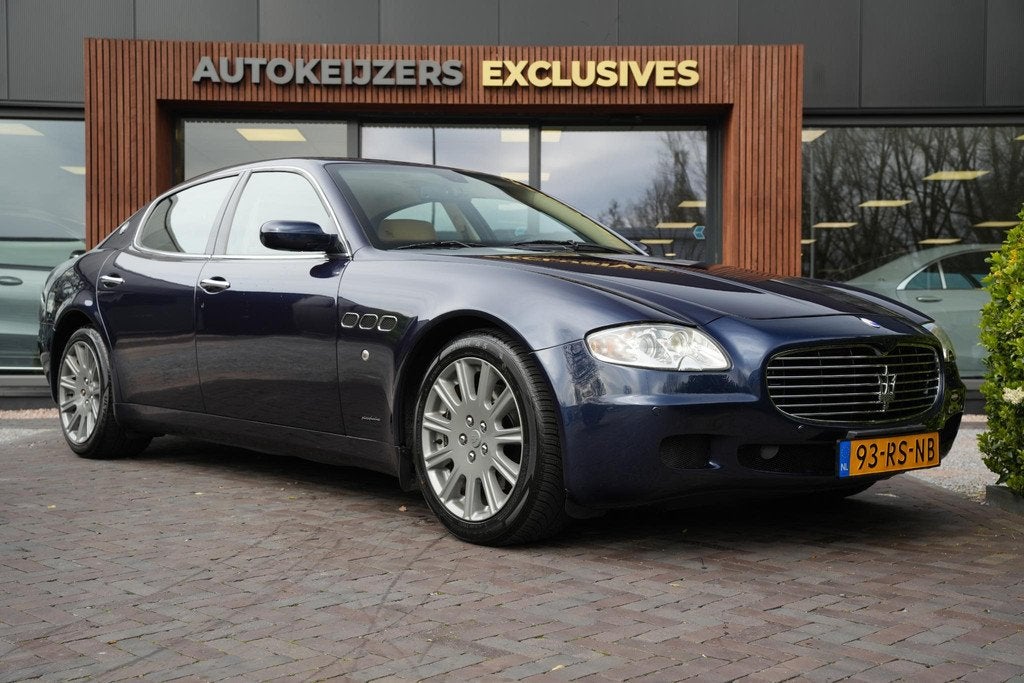 Maserati Quattroporte 4.2 Duo Select Schuifdak BOSE Leder, Auto's, Maserati, Automaat, Gebruikt, 8 cilinders, Blauw