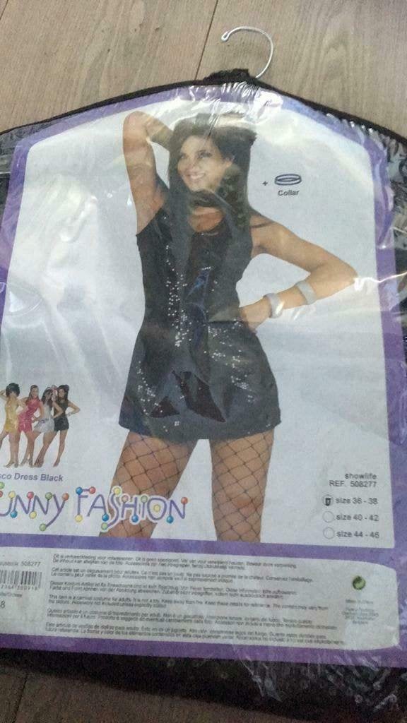 Disco jurk zwart 36-38 nieuw	 € 5,00, Ophalen of Verzenden, Nieuw, Maat 36 (S), Carnaval