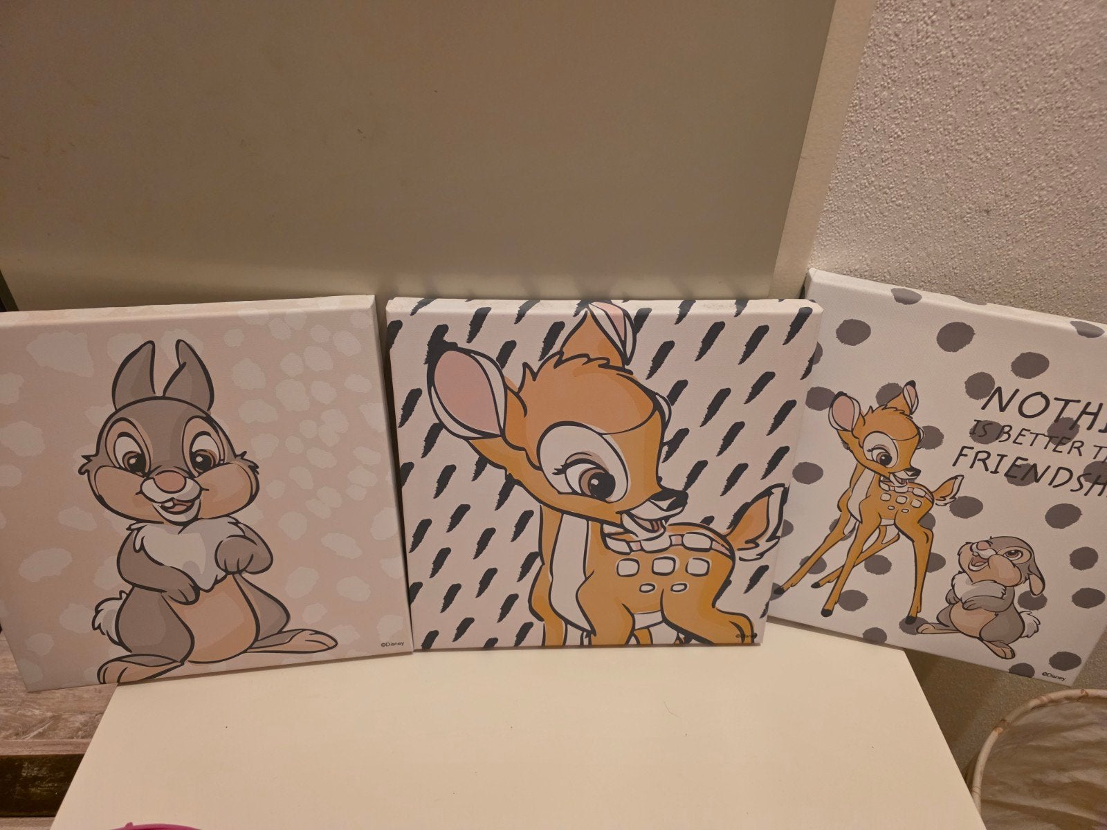 3 schilderijtjes bami met stampertje, Kinderen en Baby's, Ophalen, Wanddecoratie