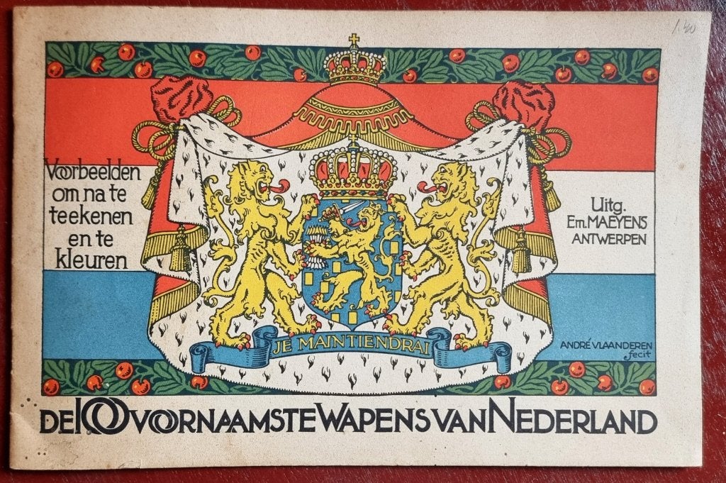 Kleurboek: De 100 voornaamste wapens van Nederland - 1935, Antiek en Kunst, Antiek | Boeken en Bijbels, Ophalen of Verzenden