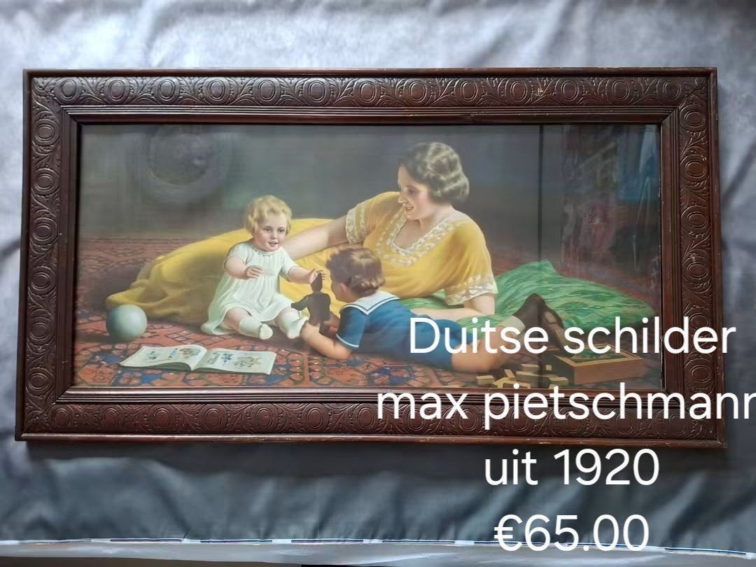 Vintage schilderij Max Pietschmann uit 1920, Ophalen of Verzenden, Vintage, Portret of Personen