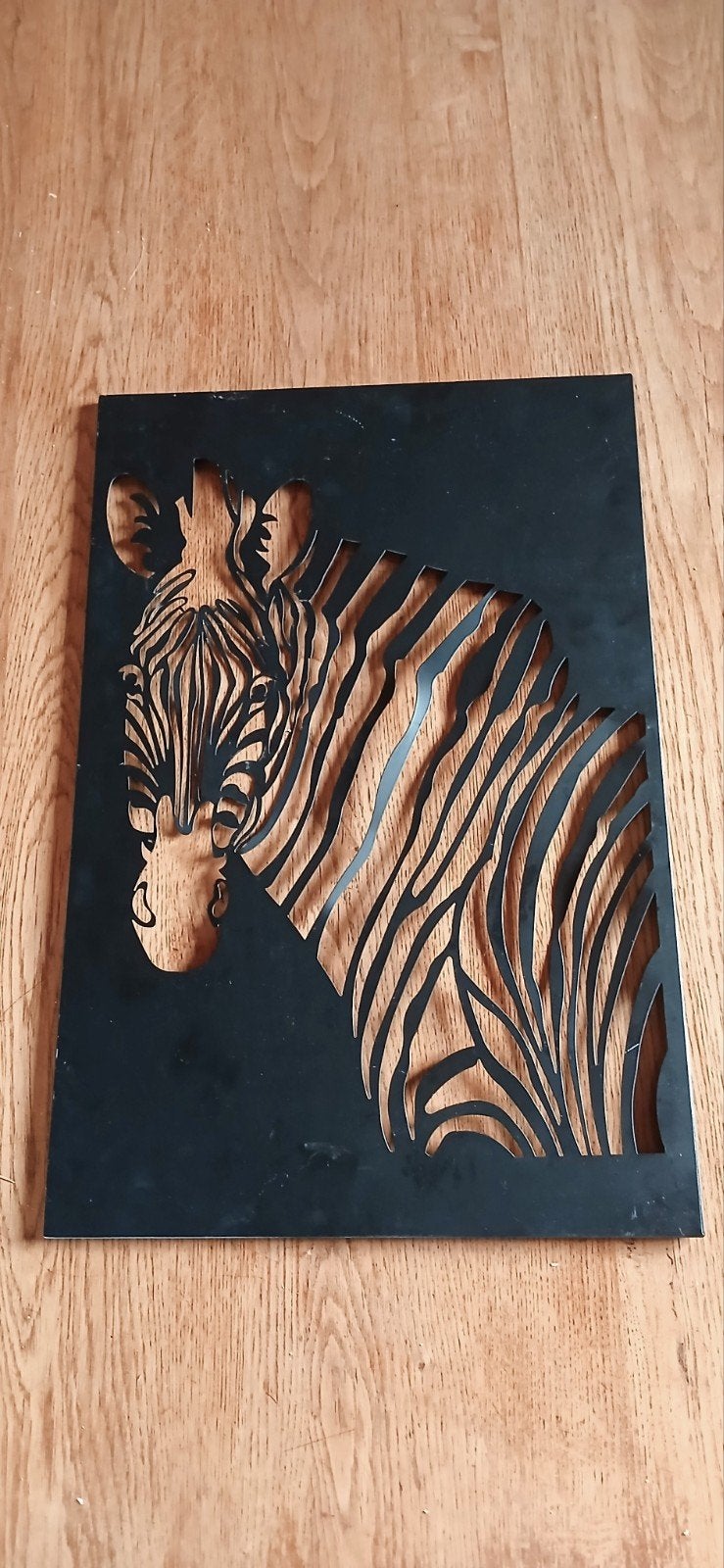 Wanddecoratie Zebra - Modern en Stijlvol, Ophalen, Metaal, Zwart, Zo goed als nieuw