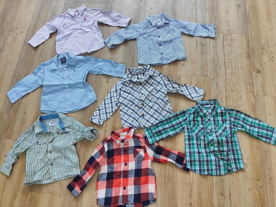 7 Jongens blouses maat 80 (o.a. Noppies, Zara, Hema), Noppies, Zara, Hema, Gebruikt, Ophalen of Verzenden, Overhemdje of Bloesje