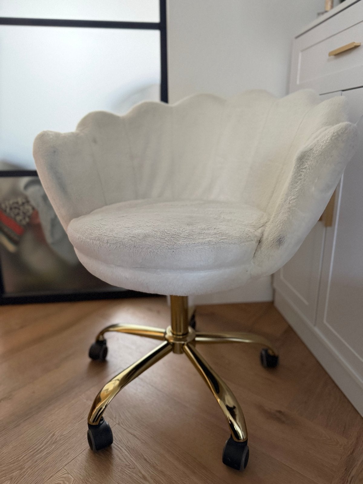 Witte teddy bureaustoel / White teddy chair, Ophalen, Gebruikt, Wit, Bureaustoel