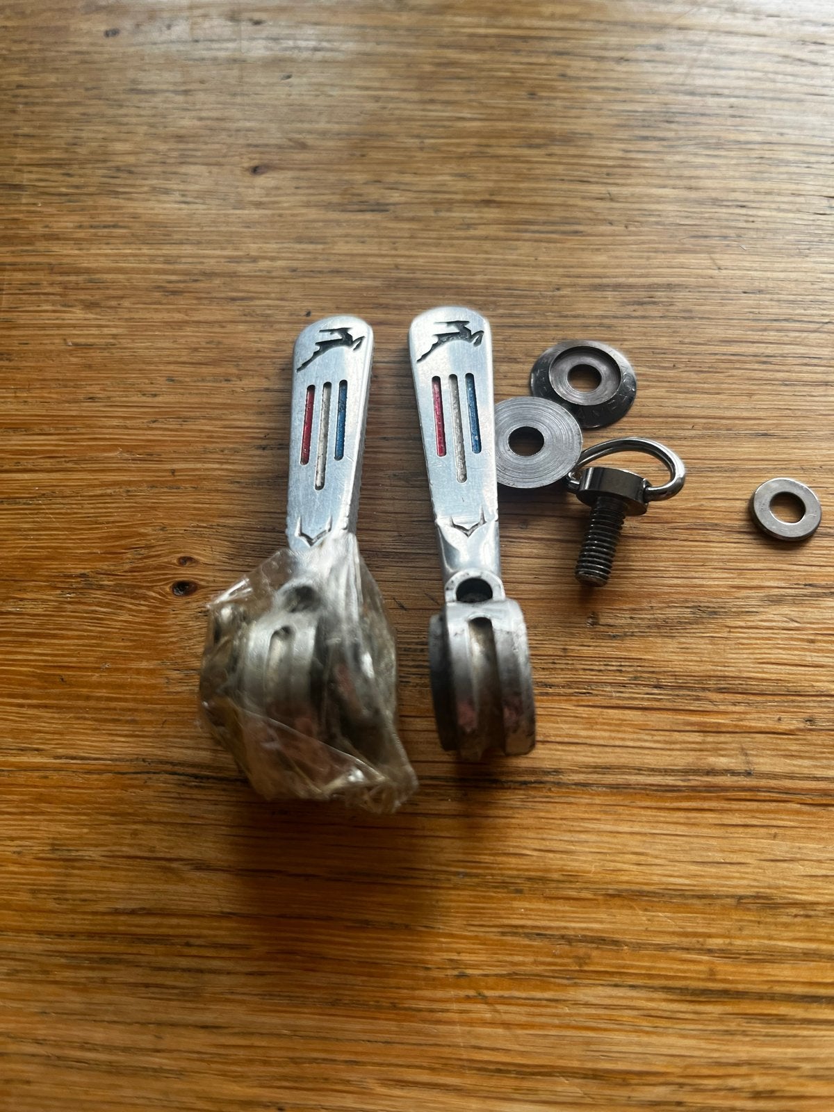 Campagnolo  Super Record vintage derailleur shifters, Gebruikt, Ophalen of Verzenden, Derailleur of Ketting, Aluminium