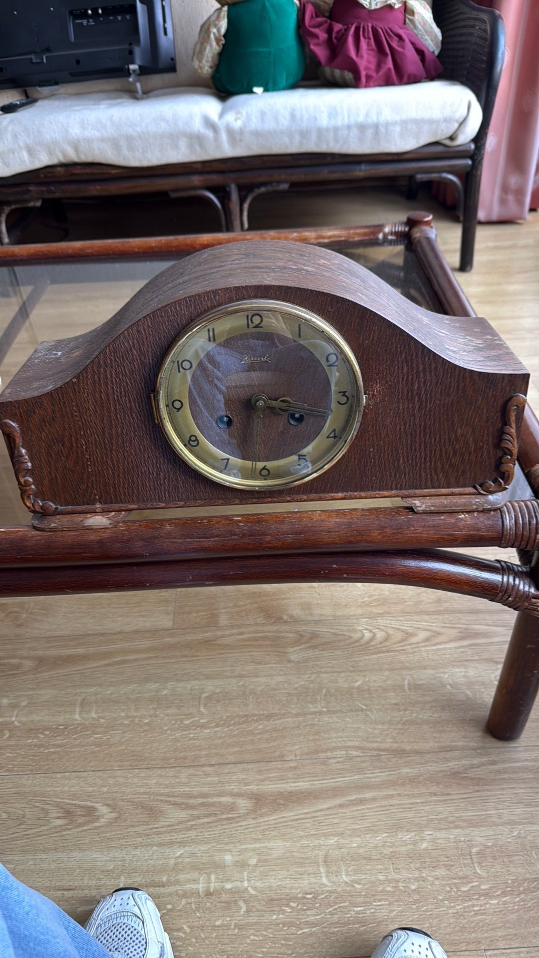 Antieke klok hermle schwebe, Ophalen