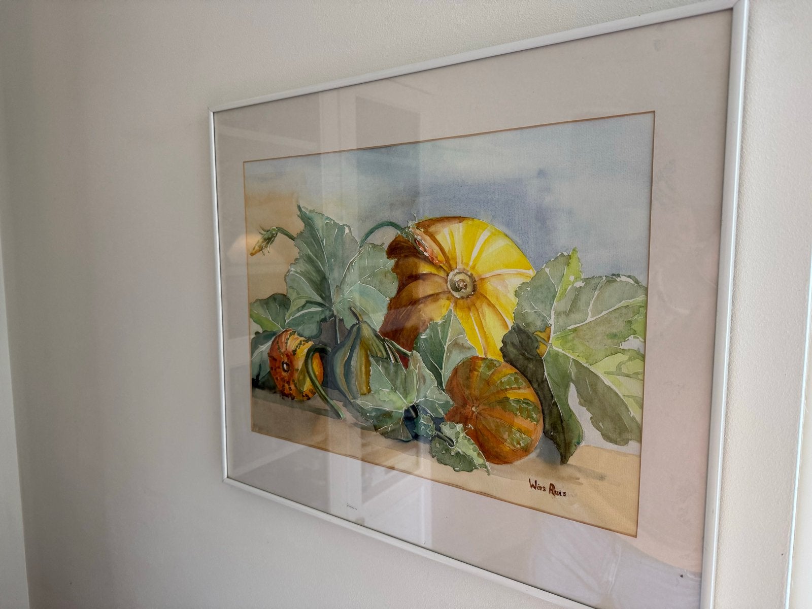 Stilleven met pompoenen - Schilderij van Wies Ruis, Ophalen of Verzenden