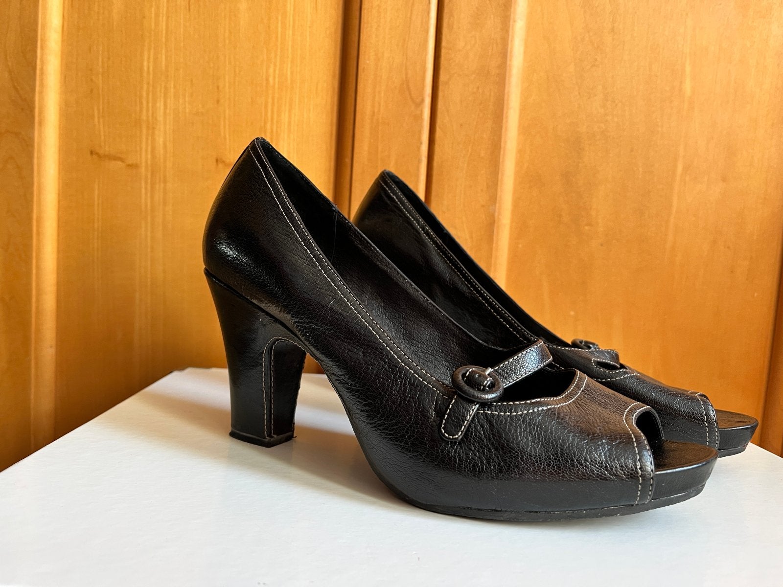 Clark's Active Air Peep-toe Pumps - Zwart, Ophalen of Verzenden, Gedragen, Zwart, Pumps
