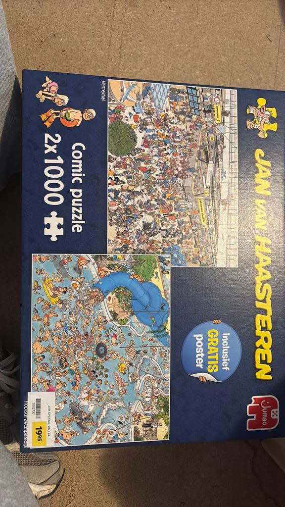 Jan van haasteren puzzels 2x 1000 stuks, Ophalen of Verzenden, 500 t/m 1500 stukjes, Zo goed als nieuw, Legpuzzel