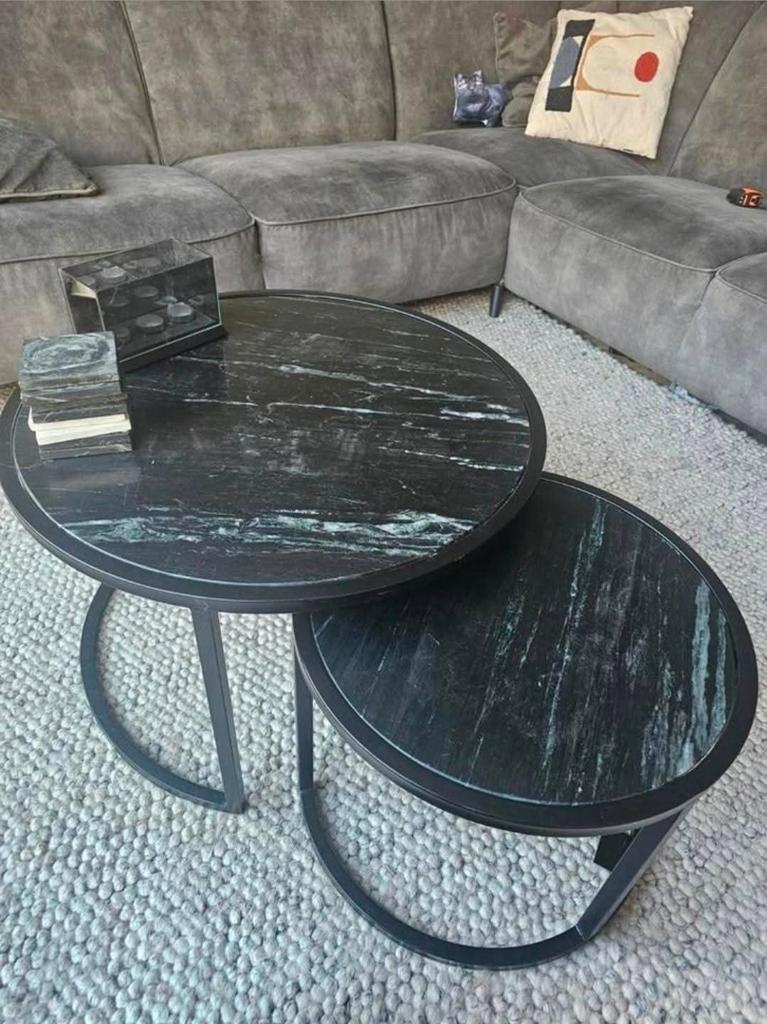 Marmeren salontafels, Ophalen, Overige materialen, Gebruikt, 50 tot 100 cm