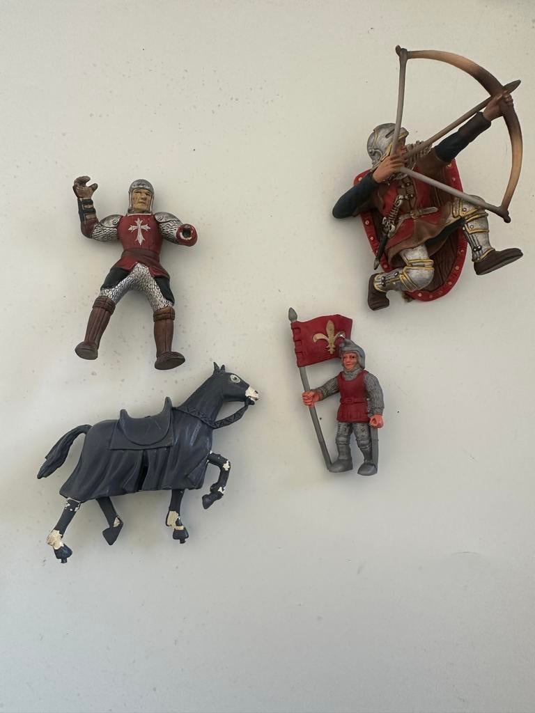 Ridderfiguren en paard - Schleich/Papo stijl, Verzenden, Gebruikt, Jongen of Meisje