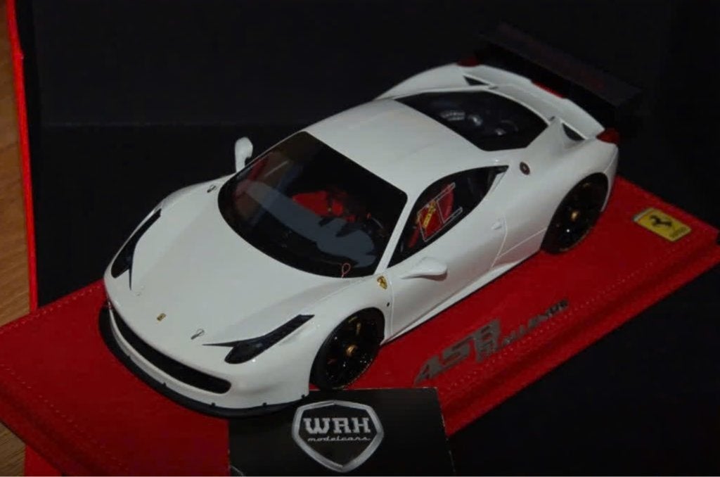 1:18 FERRARI 458 CHALLENGE white BBR LIMITED 20 USED WRH, Verzenden, Zo goed als nieuw, Auto, Overige merken