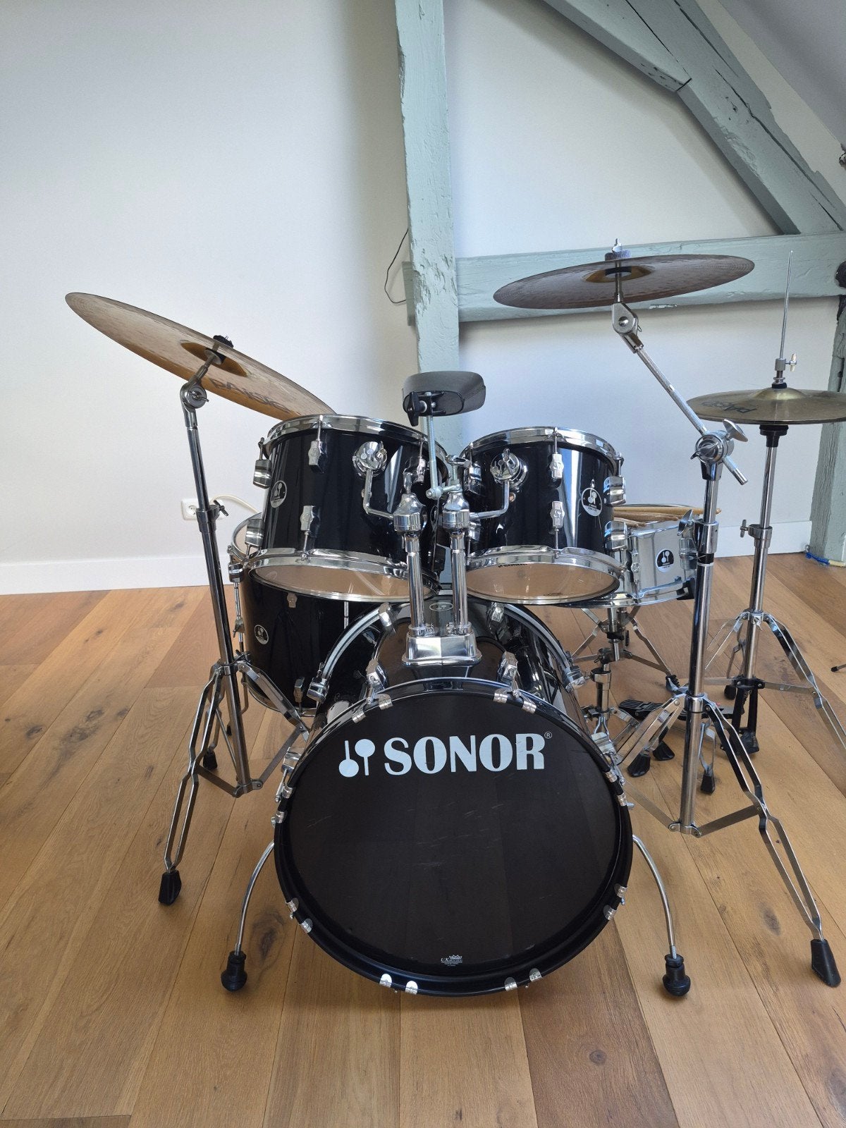 Sonor Force 507 drumstel met bekkens en accessoires, Muziek en Instrumenten, Ophalen, Gebruikt, Sonor
