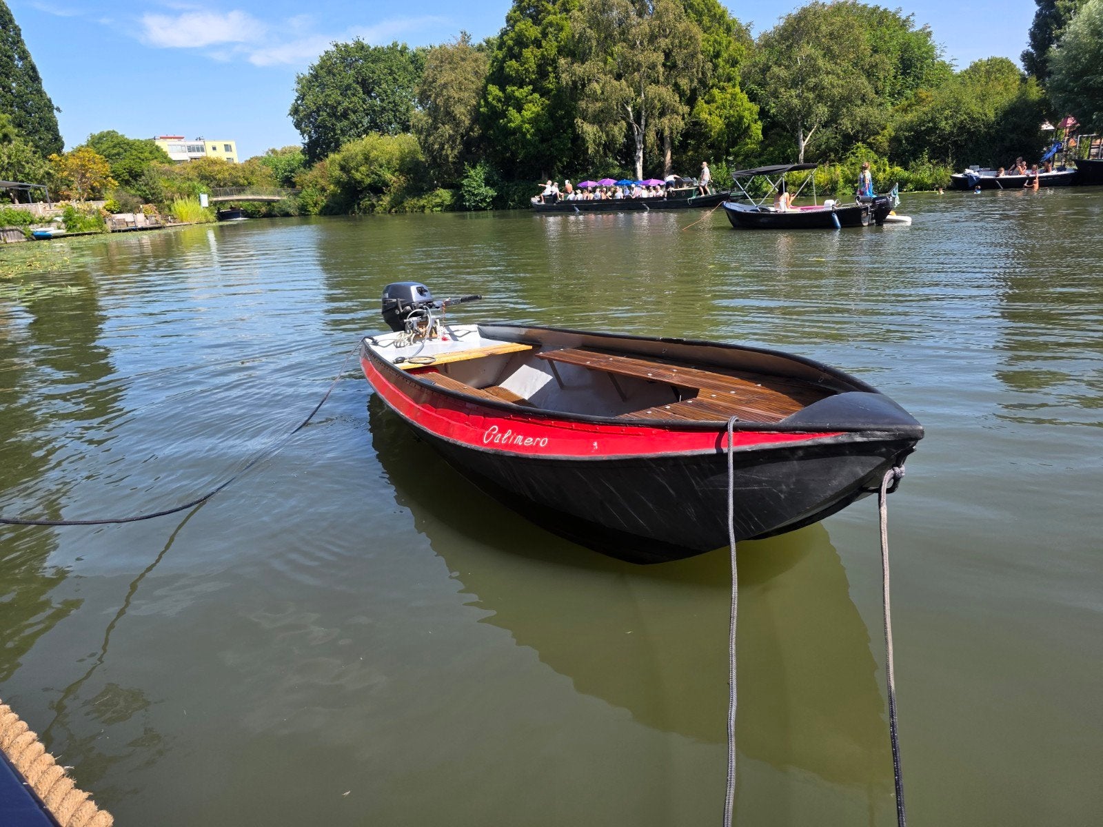 vlet / boot /staal, Watersport en Boten, Afdekzeil, Buitenboordmotor, Vlet, Benzine