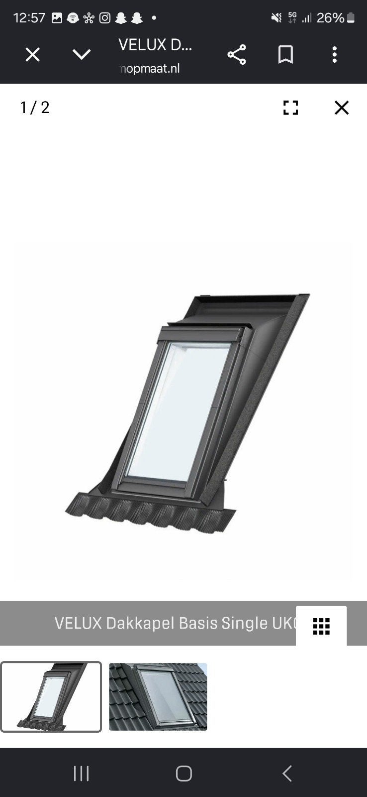 VELUX EAW 6000 dakkapel basis Single – UK04 134  98 cm, Ophalen, Nieuw, Dakraam