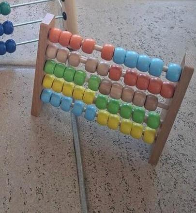 Telraam Educatief sensorisch houten speelgoed houten kralen, Ophalen, Zo goed als nieuw