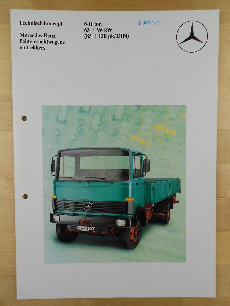 Mercedes 709 t/m 1113 Brochure 1983 – 809 813 913 1013, Boeken, Auto's | Folders en Tijdschriften, Zo goed als nieuw, Mercedes