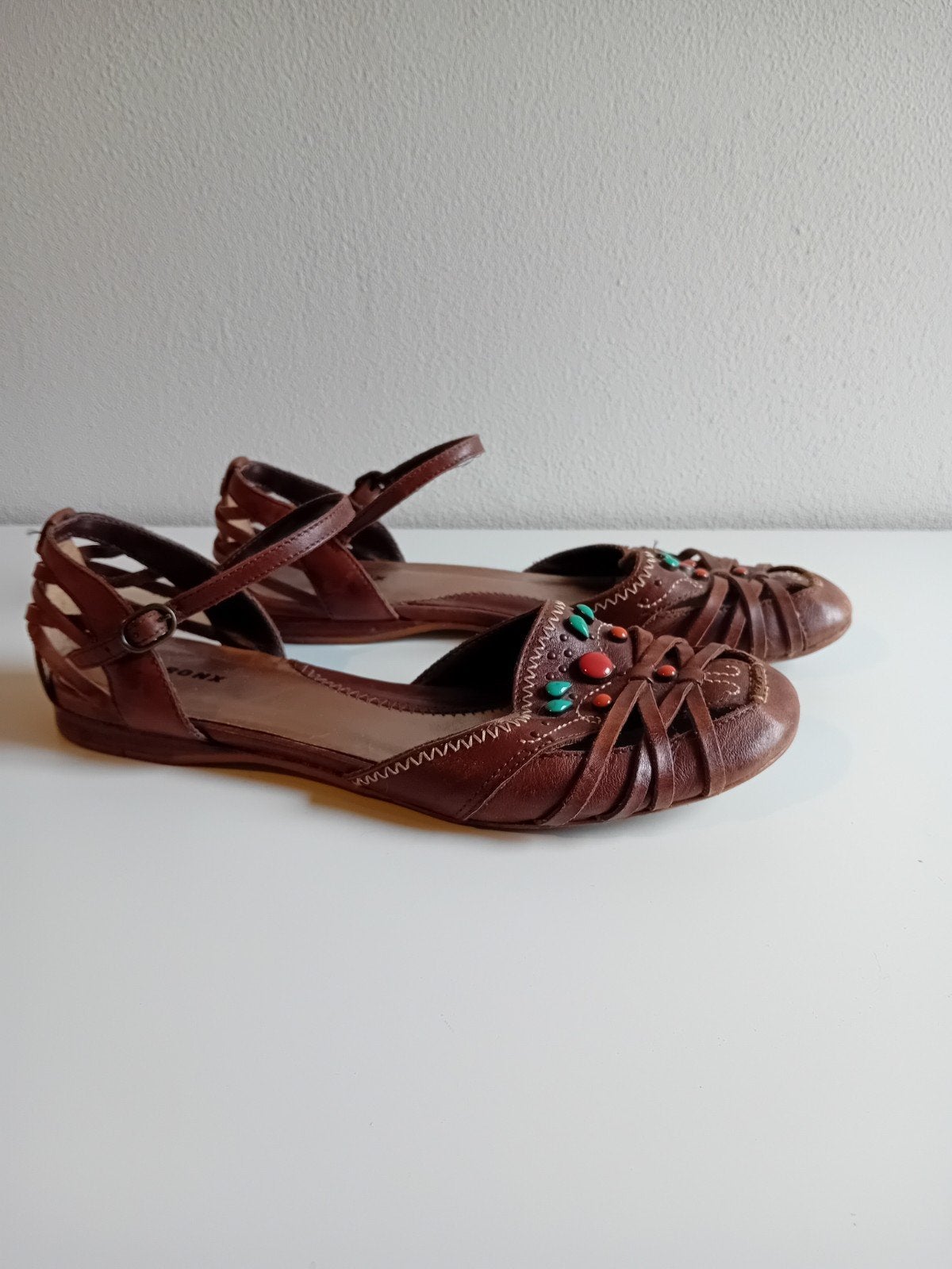 Bronx bruin leren sandalen | maat 37, Bronx, Bruin, Ophalen of Verzenden, Gespschoenen