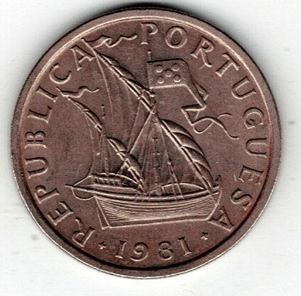 26-1657 Portugal 5 escudo 1981, Postzegels en Munten, Munten | Europa | Niet-Euromunten, Ophalen of Verzenden, Overige landen