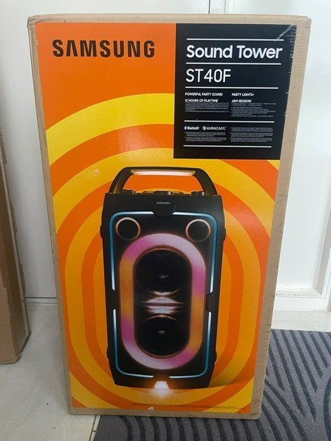 Nieuw in doos: Samsung Sound Tower MX-ST40F party speaker, Audio, Tv en Foto, Party speaker, Nieuw, Ophalen of Verzenden, Inclusief kabels
