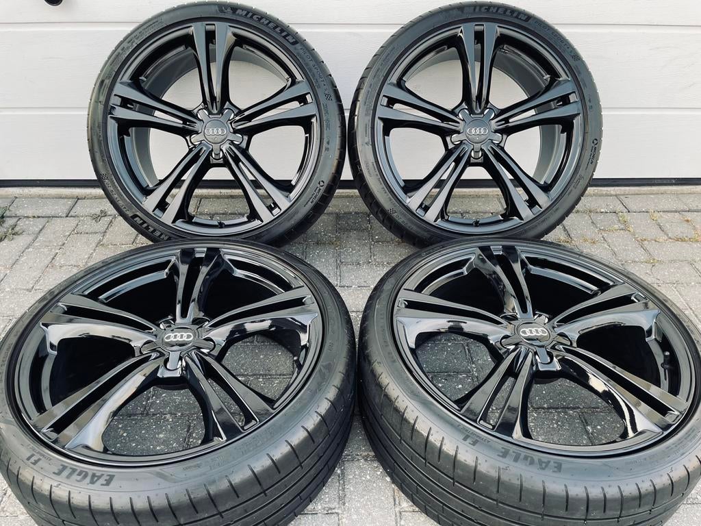 20 Inch Zwart Originele Audi A4 A5 A6 Velgen 245/35/20 5x112, Auto-onderdelen, Banden en Velgen, 245 mm, Banden en Velgen, Ophalen of Verzenden