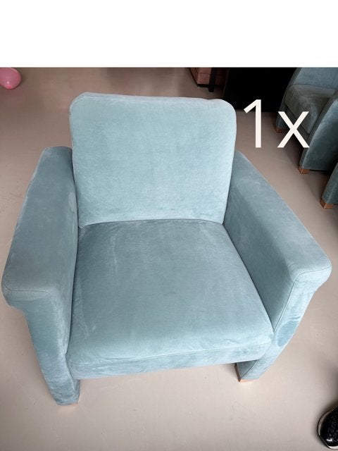 Bommel Fauteuils 3x zeegroen / turquoise, Huis en Inrichting, Fauteuils, Ophalen, 75 tot 100 cm, Zo goed als nieuw, Stof