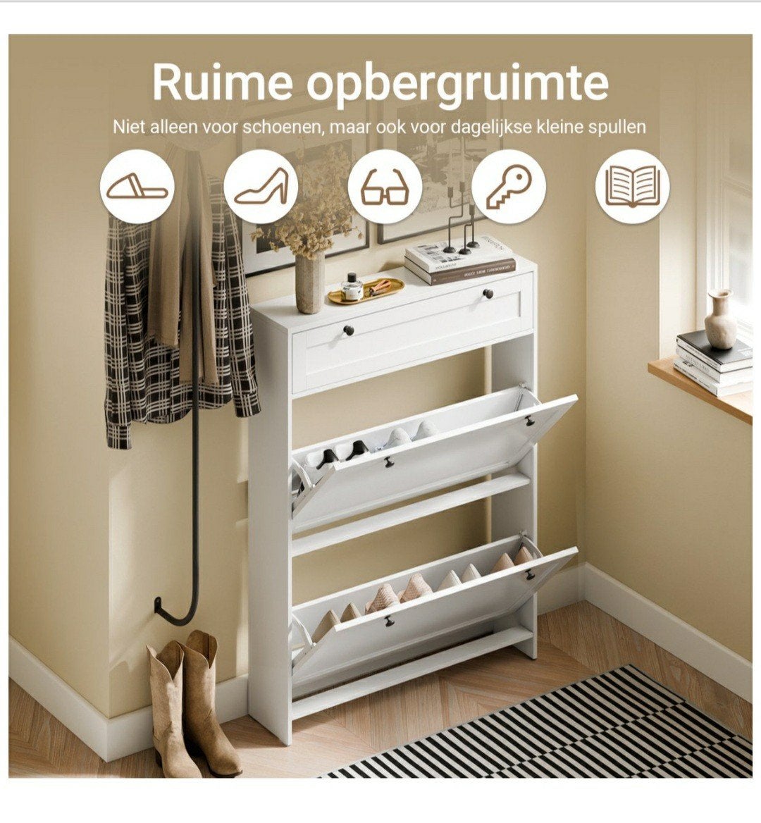 sobuy witte schoenenkast 80x19x107 cm, Ophalen, Nieuw