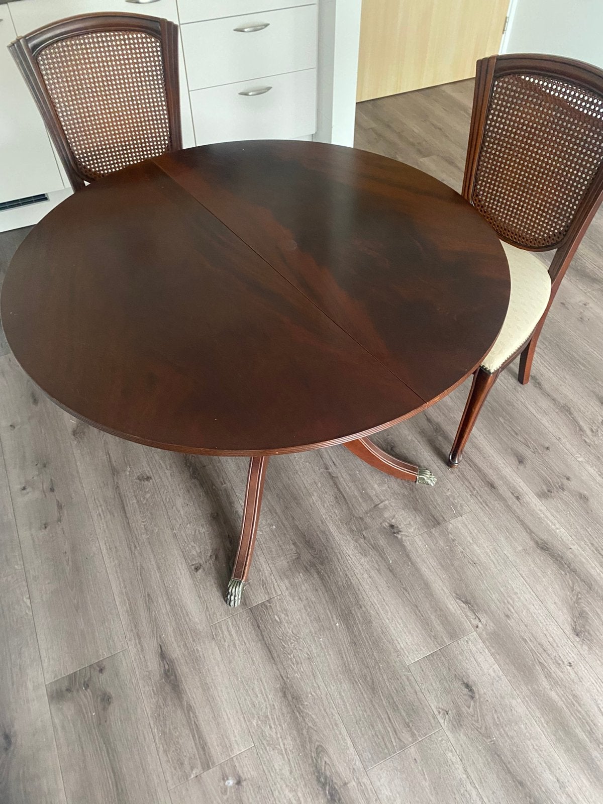 Ronde eetaffel, Huis en Inrichting, Ophalen, 100 tot 150 cm, Rond, Zo goed als nieuw